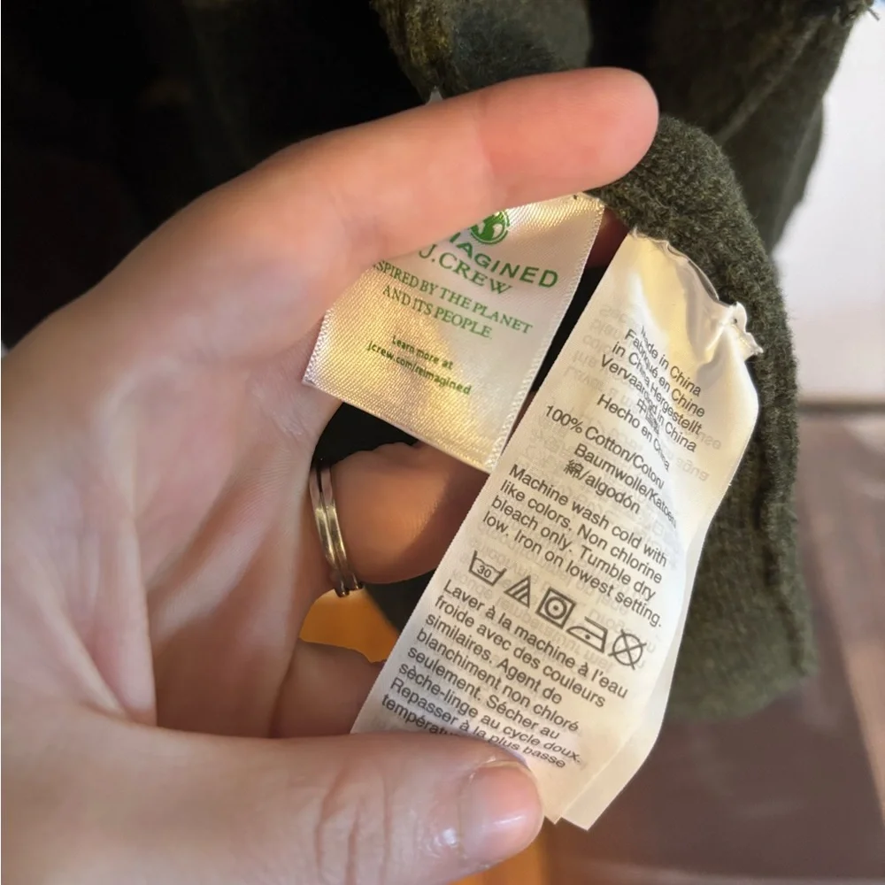 J Crew cardigan size small, has pockets and small stain shown